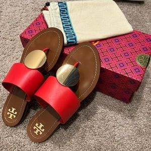 Tory Burch Patos Disk Leather Sandals